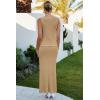 image:imageArachampCloz Womens Lightweight 2 Piece Sets Summer Vacation Button Top and Maxi Skirt 2026 OutfitsKhaki