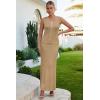 image:imageArachampCloz Womens Lightweight 2 Piece Sets Summer Vacation Button Top and Maxi Skirt 2026 OutfitsKhaki