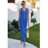 image:imageArachampCloz Womens Lightweight 2 Piece Sets Summer Vacation Button Top and Maxi Skirt 2026 OutfitsRoyal Blue