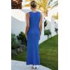 image:imageArachampCloz Womens Lightweight 2 Piece Sets Summer Vacation Button Top and Maxi Skirt 2026 OutfitsRoyal Blue