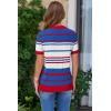image:imageArachampCloz Womens Lightweight Wool Blend Short Sleeve Sweater Top Business CasualRed  White and Blue