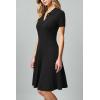 image:imageArachampCloz Womens Summer Polo Dresses 2025 Short Sleeve Cable Knitted Fashion Business Work Casual A Line DressBlack