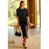 image:imageArachampCloz Womens Wool Blend Elegant Crew Neck Sweaters for Fall 2025Black