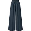 image:imageArachampCloz Summer Womens Linen Blend High Waisted Flowy Wide Leg Palazzo Casual PantsDark Blue