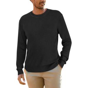 image:imageArachampCloz Mens Wool Blend Loose Fit Sweater Ultra Soft 2025 Spring Bottoming Crewneck Fashion PulloverLblack