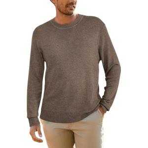 image:imageArachampCloz Mens Wool Blend Loose Fit Sweater Ultra Soft 2025 Spring Bottoming Crewneck Fashion PulloverLcoffee