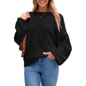 image:imageArachampCloz Women Wool Bend Soft Warm Fuzzy Loose Fit Fall Sweater 2025Balck