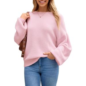 image:imageArachampCloz Women Wool Bend Soft Warm Fuzzy Loose Fit Fall Sweater 2025Pink