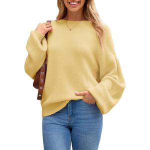 image:imageArachampCloz Women Wool Bend Soft Warm Fuzzy Loose Fit Fall Sweater 2025Yellow