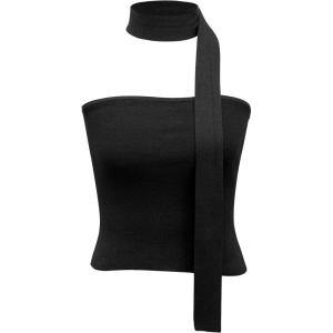image:imageArachampCloz Womens Non See Through 2in1 Y2K Non Slip Fall Scarf Tube Top 2026Black
