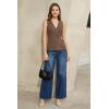 image:imageArachampCloz Womens Lightweight Lyocell Blend Wrap V Neck Sweater Vest Dressy Casual Knit Tops 2026Coffee