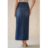 image:imageArachampCloz Womens Cotton Blend Stretch Adjustable Waist Denim Skirts with Pockets 2026Dark Blue