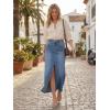 image:imageArachampCloz Womens Cotton Blend Stretch Adjustable Waist Denim Skirts with Pockets 2026Pblue