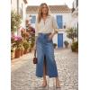 image:imageArachampCloz Womens Cotton Blend Stretch Adjustable Waist Denim Skirts with Pockets 2026Pblue