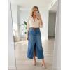 image:imageArachampCloz Womens Cotton Blend Stretch Adjustable Waist Denim Skirts with Pockets 2026Pblue
