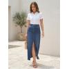 image:imageArachampCloz Womens Cotton Blend Stretch Adjustable Waist Denim Skirts with Pockets 2026Pdark Blue