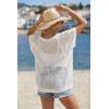 image:imageArachampCloz Womens Cotton Oversized Short Sleeve Sweater Crochet Tops Off Shoulder Resort Wear Hallow Out Beach Summer 2026White