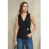 image:imageArachampCloz Womens Lightweight Lyocell Blend Wrap V Neck Sweater Vest Dressy Casual Going Out TopsBlack
