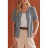 image:imageArachampCloz Womens Lightweight Short Sleeve Business Casual Cropped Cardigan TopsAgrey