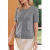 image:imageArachampCloz Womens Lightweight Short Sleeve Business Casual Cropped Cardigan TopsAgrey