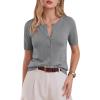 image:imageArachampCloz Womens Lightweight Short Sleeve Business Casual Cropped Cardigan TopsAgrey
