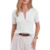 image:imageArachampCloz Womens Lightweight Short Sleeve Business Casual Cropped Cardigan TopsOffwhite