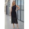 image:imageArachampCloz Womens Lyocell Blend Ruched Waist Patchwork Hem Summer Business Casual Shift Midi Dresses 2026Black