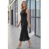 image:imageArachampCloz Womens Lyocell Blend Ruched Waist Patchwork Hem Summer Business Casual Shift Midi Dresses 2026Black