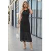 image:imageArachampCloz Womens Lyocell Blend Ruched Waist Patchwork Hem Summer Business Casual Shift Midi Dresses 2026Black