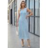image:imageArachampCloz Womens Lyocell Blend Ruched Waist Patchwork Hem Summer Business Casual Shift Midi Dresses 2026Light Blue