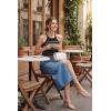 image:imageArachampCloz Womens Lyocell Blend Slim Fit Striped Casual Halter Tank Tops Summer 2026Striped Black White