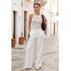 image:imageArachampCloz Womens Lyocell Blend Slim Fit Striped Casual Halter Tank Tops Summer 2026Striped White Black