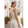 image:imageArachampCloz Womens Lyocell Blend Slim Fit Striped Casual Halter Tank Tops Summer 2026Striped White Black