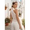 image:imageArachampCloz Womens Lyocell Blend Slim Fit Striped Casual Halter Tank Tops Summer 2026Striped White Burgundy