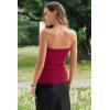 image:imageArachampCloz Womens Lyocell Blend Strapless Tube Top NonSlip Summer Going Out Tops 2026Dark Red