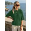 image:imageArachampCloz Womens Summer 100 Cotton Relaxed Fit Crochet Tops 34 Length Sleeve Sweater Hollow Out Casual Blouses 2026Green