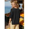 image:imageArachampCloz Womens Wool Blend Elbow Sleeve Summer Oversized Casual SweaterBlack