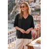 image:imageArachampCloz Womens Wool Blend Elbow Sleeve Summer Oversized Casual SweaterBlack