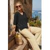 image:imageArachampCloz Womens Wool Blend Elbow Sleeve Summer Oversized Casual SweaterBlack