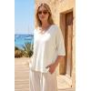 image:imageArachampCloz Womens Wool Blend Elbow Sleeve Summer Oversized Casual SweaterOffwhite