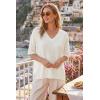 image:imageArachampCloz Womens Wool Blend Elbow Sleeve Summer Oversized Casual SweaterOffwhite