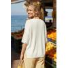 image:imageArachampCloz Womens Wool Blend Elbow Sleeve Summer Oversized Casual SweaterOffwhite