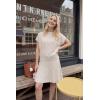 image:imageArachampCloz Womens Wool Blend Knit 2 Piece Sets Summer Casual Cap Sleeve Tops Pleated Mini Skirt Outfits 2026Beige