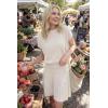 image:imageArachampCloz Womens Wool Blend Knit 2 Piece Sets Summer Casual Cap Sleeve Tops Pleated Mini Skirt Outfits 2026Beige