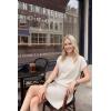 image:imageArachampCloz Womens Wool Blend Knit 2 Piece Sets Summer Casual Cap Sleeve Tops Pleated Mini Skirt Outfits 2026Beige