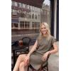 image:imageArachampCloz Womens Wool Blend Knit 2 Piece Sets Summer Casual Cap Sleeve Tops Pleated Mini Skirt Outfits 2026Khaki