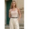 image:imageArachampCloz Womens Wool Blend Sleeveless Spaghetti Straps Summer Business Casual Fitted Basic Camisole Tops 2026Apricot