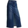 image:imageArachampCloz Womens Cotton Blend Stretch Adjustable Waist Denim Skirts with Pockets 2026Dark Blue