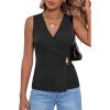 image:imageArachampCloz Womens Lightweight Lyocell Blend Wrap V Neck Sweater Vest Dressy Casual Going Out TopsBlack