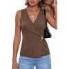 image:imageArachampCloz Womens Lightweight Lyocell Blend Wrap V Neck Sweater Vest Dressy Casual Going Out TopsCoffee